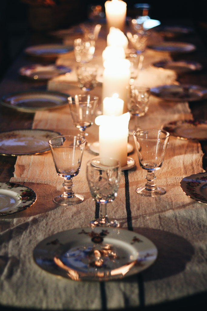 tavolo, candele, valdirose, toscana, mice en place