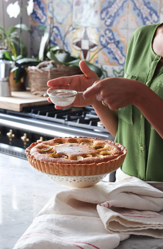 cucina, zucchero a velo, torta di fichi